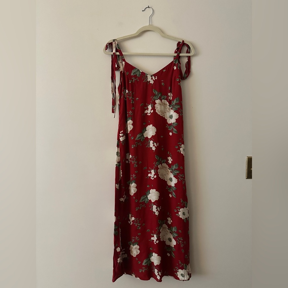 Reformation Tie-Strap Open Back Slip Dress